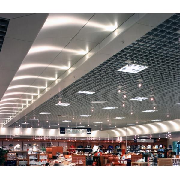 PE Powdercoated Metal Ceiling Tile Grid 100x100MM For Supermarket Decoration