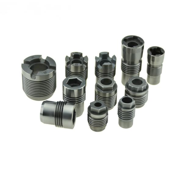 Custom Cemented Tungsten Carbide Water Jet Spiral Thread Crossing Slot Head Water Spray Nozzle for PDC Drilling Oil Equipment