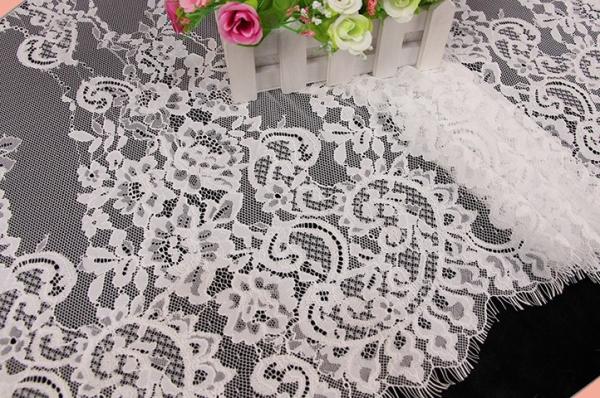 2017 Fancy Lace /Eyelash Lace Fabirc / French Lace Fabric/ Bridal Dress Fabric  in Ivory/Black Color