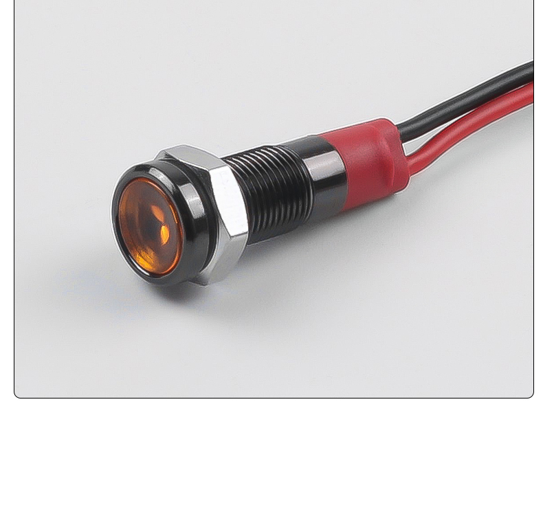 Versatile 6mm Oxidized Black Metal LED Indicator Lights Durable Wire Connection Compatible with 3V 6V 12V 24V 110V 220V
