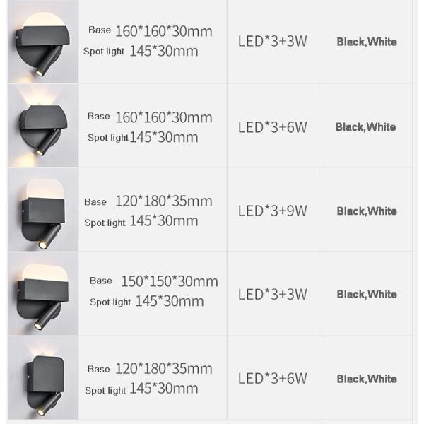 Wall lamp modern bedroom study lens acrylic shade wall light led simple living room lamp creative hotel bed