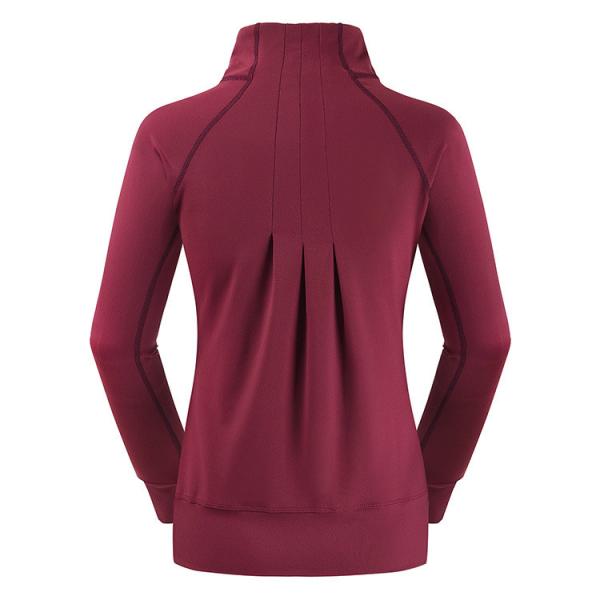 Women long sleeve stand collar thumb hole pullover running winter sweatshirts