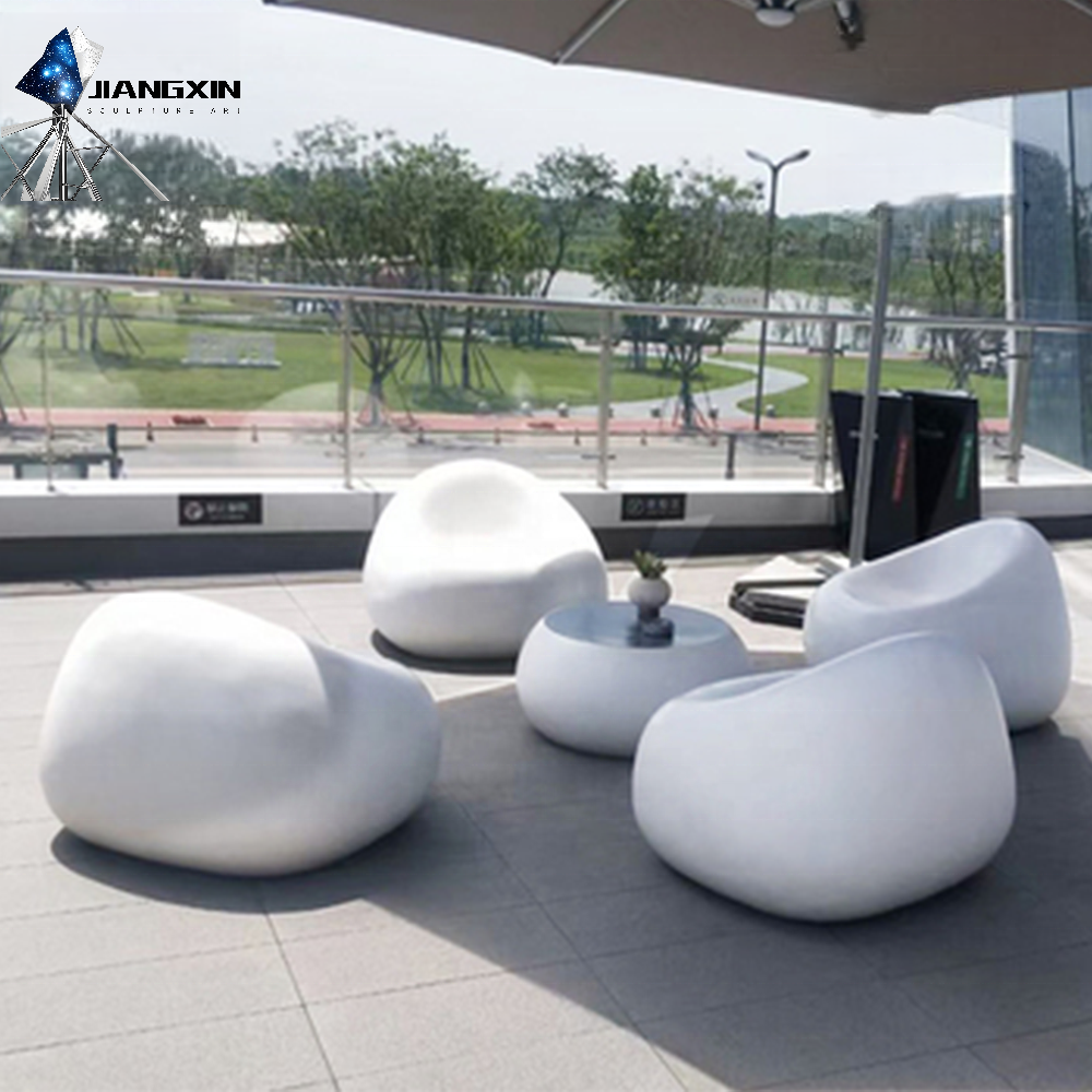 Musical Cloud Resin Bench LED Lighting Hand Painted Handmade Artistic Outdoor Seating Flower Pattern