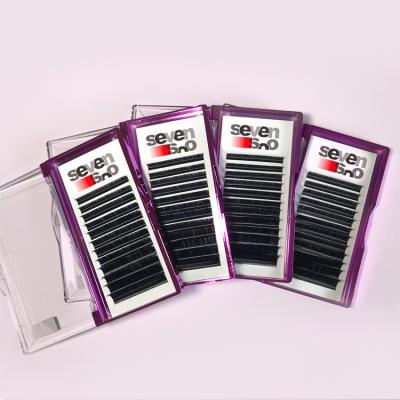 12 Lines Natural Looking Lash Extensions Silk / Mink Material For Makeup