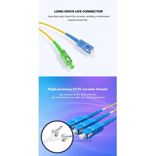 Telecommunication Connection SC LC UPC to LC UPC OM4 SR Duplex Fiber Optic Patch Cord