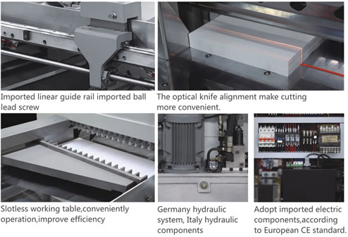 Control de programa de papel automático hidráulico completo de la cortadora