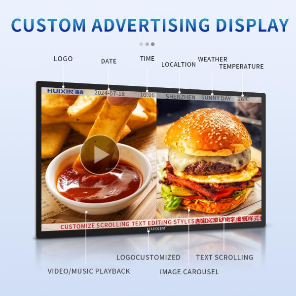 27 Inch Easy Mounting Wall Mounted Lightweight Advertising Digital Signage with Built-in Media Player for Engaging Customers