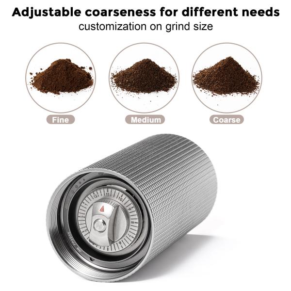 Aluminium Alloy Antique Hand Coffee Grinder With Solid Wood Handle