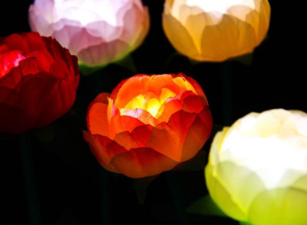 LED Simulation Peony Lights Wedding Scene Layout Lighting Festival Commercial Beauty Display Bright Decoration