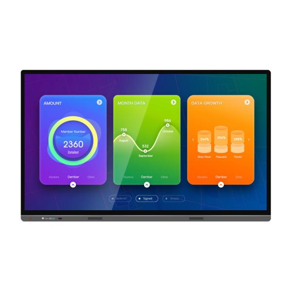 4k Resolution 105 Inch Smart Board , White Board Touch Screen 20 Points IR Touch