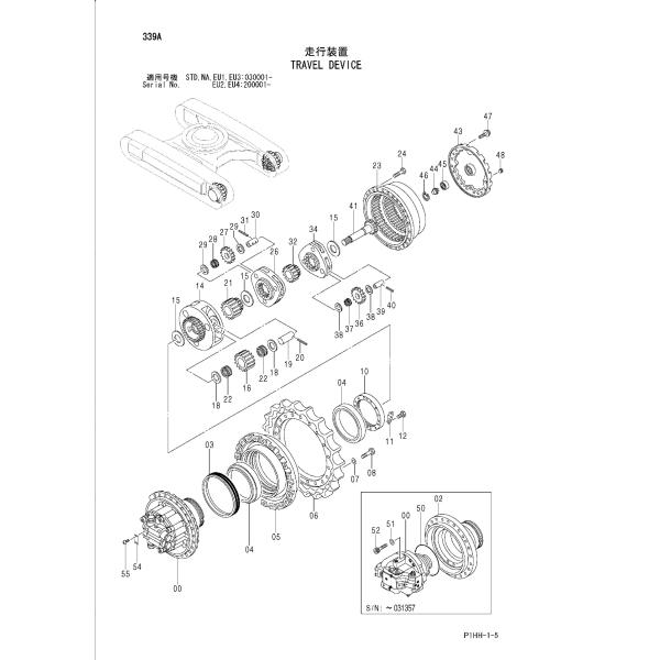 ZAX330-1 Excavator Travel Gearbox Hitachi Excavator Spare Parts 9190221