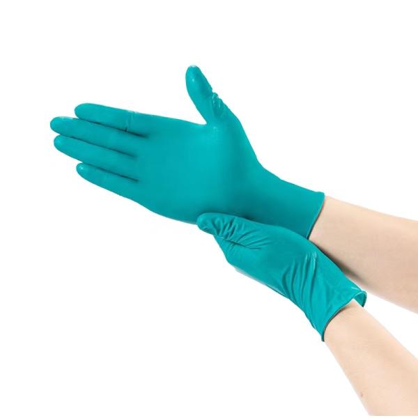 Waterproof Green Nitrile Gloves Disposable Industrial 4g Disposable Food Prep
