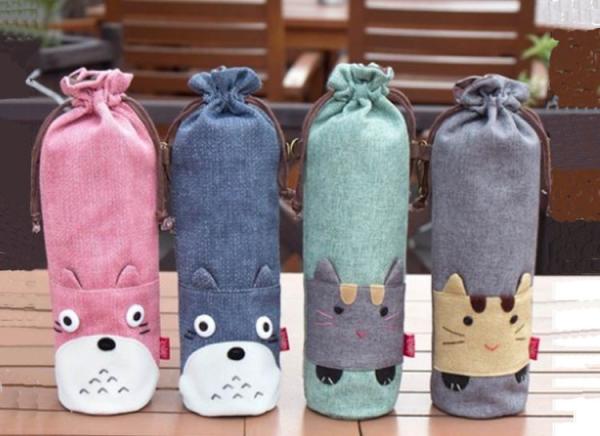 2019 Hot-Selling BPA FREE Collapsible cute cartoon sleeve water bottles bags