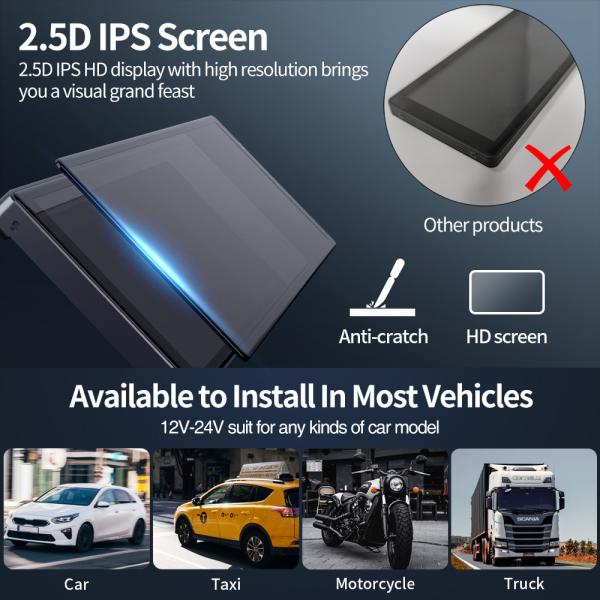 GRANDnavi 10,26 дюймовый универсальный портативный навигационный прибор Linux System DVR Android Auto CarPlay