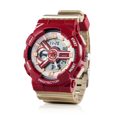 Digital Watch with Stainless Steel Case Back, 5ATM Water Resistant Quartz Chronograph Watch,Digital Sport Watches