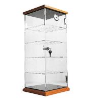 La vitrine acrylique de cigarette tient la base en bois fermant à clef le magasin de tabac de 4 étagères