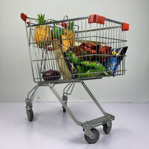 Chariot russe régulier 125L d'épicerie de supermarché de style avec des roues d'unité centrale