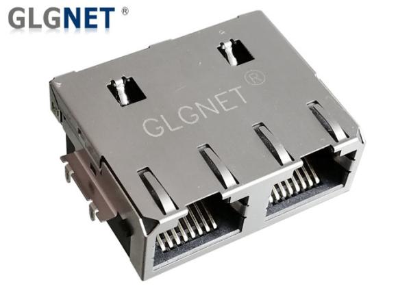 Through Hole Magnetic RJ45 Connector Jack Tab Up 1G Without LED Supports PIP