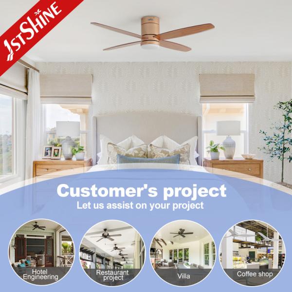 52 polegadas MDF Blades Ventilador de teto para teto baixo Dimmable LED e Dimmer de suporte Sim
