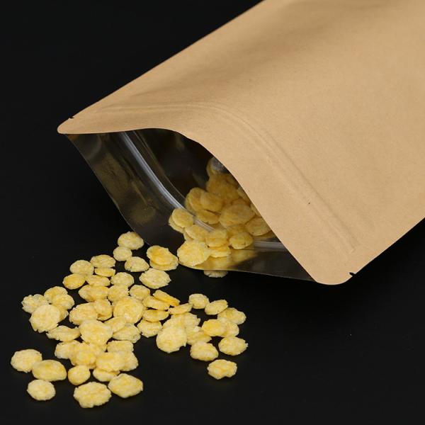 food grade kraft paper bag Kraft standing zipper bag zipper kraft bag