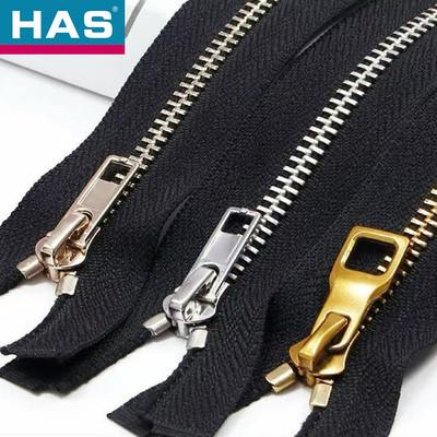 Auto Lock Slider Metal Zippers 2 Way Open End Zipper Black Strong