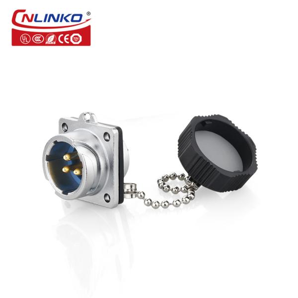 CNLINKO M20 Waterproof Circular Connector 12v Battery Plug Socket 3 Pin Connector