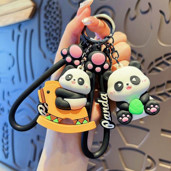 30g Lightweight Cute Cartoon Panda Keychain Pendant for Kids' Handbags Christmas Gifts