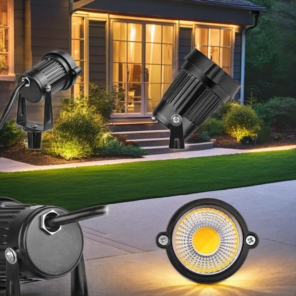 DC12V IP65 810lm Outdoor COB Spotlight Aluminum Body LED Floor Light for Lawn Garden Tree