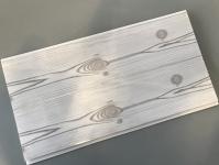Modelo de madera los 25cm impermeable plano de los paneles de pared con las líneas de plata dobles