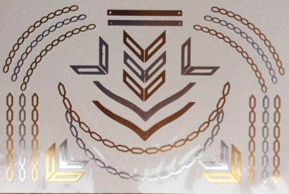 Gold Foil Temporary Tattoos,custom gold tattoo sticker