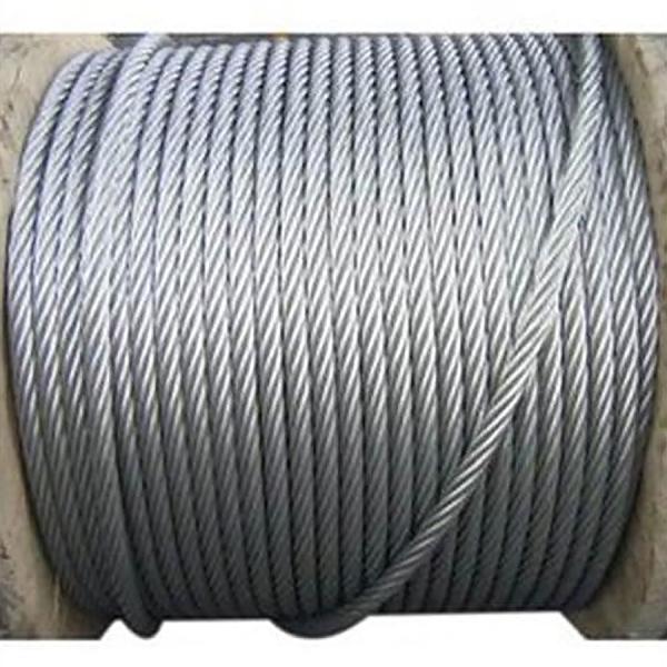 1' 7/8 ' Corda de arame de aço inoxidável 6x26 iwrc/6*26 Compactada Galvanizada
