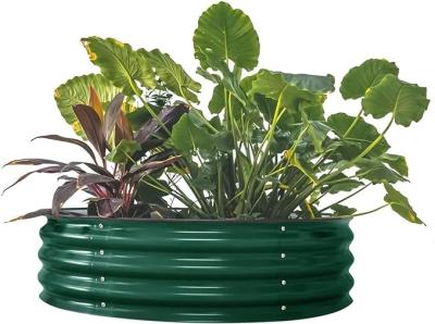 Rustproof 3.5x0.92Ft Galvanised Round Garden Bed For Gardening Vegetables Flowers