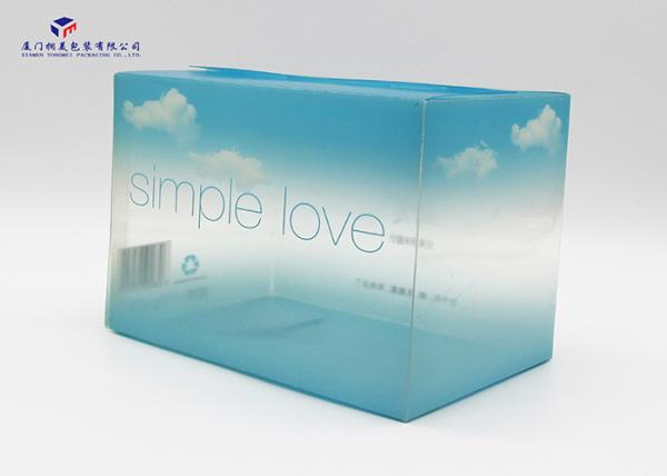 Gradual Blue Color Clear Plastic Retail Boxes PET Plastic Box Easily Assembling