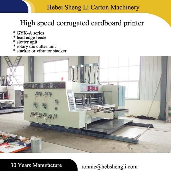 Automatic Feeder Flexo Printing Machine , High Speed Carton Box Machine