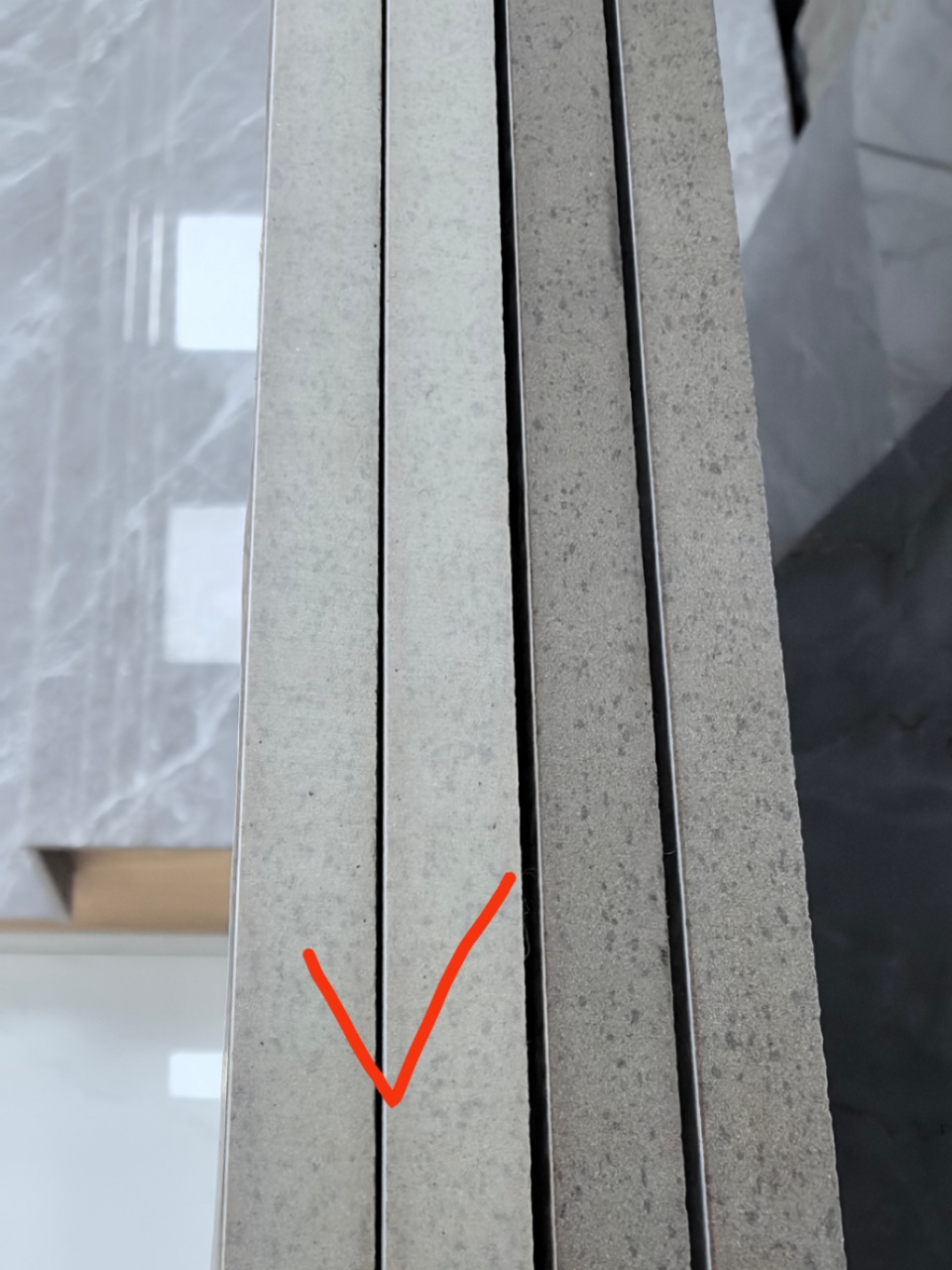 Wear-resistant Gray Beige Carrara 470x1200mm Super White Body Polished Glazed Ceramic Staircases Step and Riser For Renovation