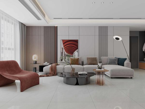 Gray Polished Glazed Porcelain Tiles 800x800mm Non-Slip