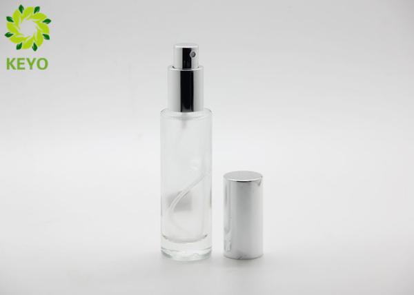 Round Frosted Flat Shoulder Glass Bottle 30ml 60ml 80ml With Pump Lotion Cap