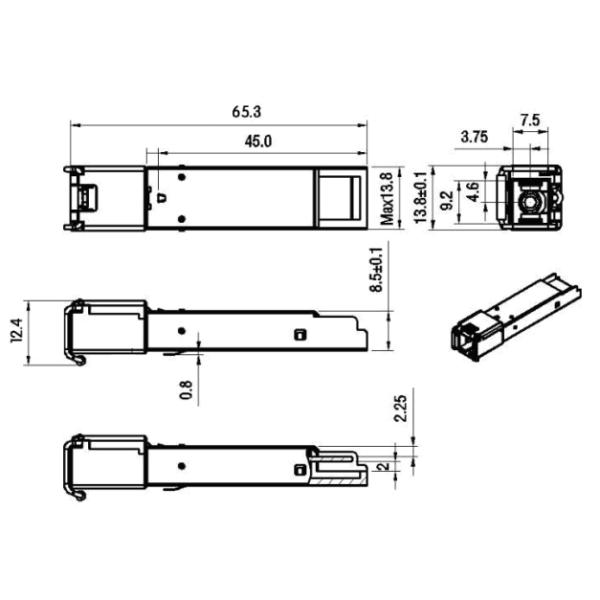 1000BASE WDM 1310/1550nm 3KM LC/SC BIDI SFP Transceiver DOM
