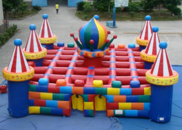 Colourful circus big  inflatable maze sport game outdoor inflatable sport games for sale