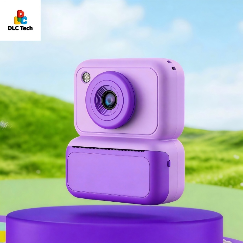 DLC Kids Instant Print Camera 4800W Dual Camera 1080P Video One Click Photo Printing Anti Glare Screen CMOS MP3 Filter