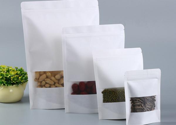 OEM Paper Food Pouches Kraft Paper Ziplock Bags for Dry Nuts Storage