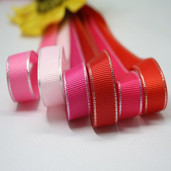 Printed Wired Double Face Saddle Stitched Grosgrain Ribbon for Gifts in 49 Colors
