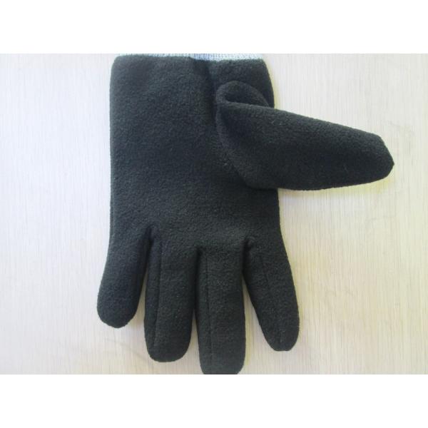 Winter gloves for Men and Woven Robbin Cuff--Fleece Glove--Polyester glove-Embroider Logo