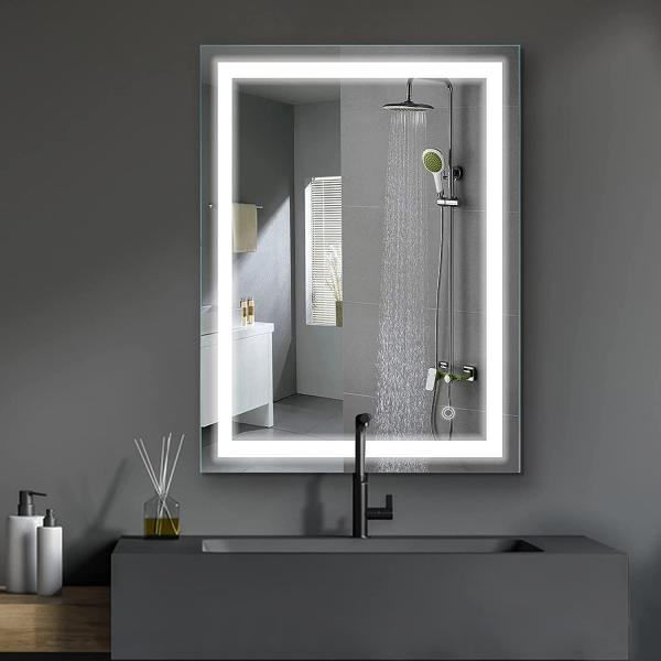 5mm LED Round Bathroom Mirror Silver LED Illuminated Bathroom Mirror 3000K - 6000K