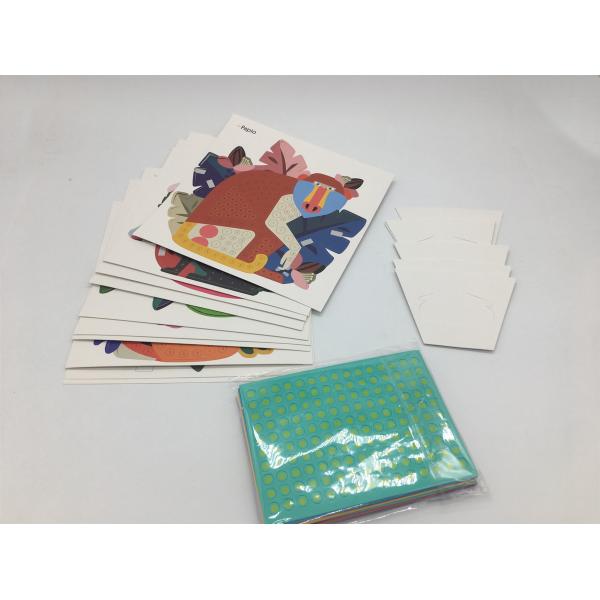 Kids Educational Set Game Puzzle / Children Handmade Toy Animal Mosaic Paintings