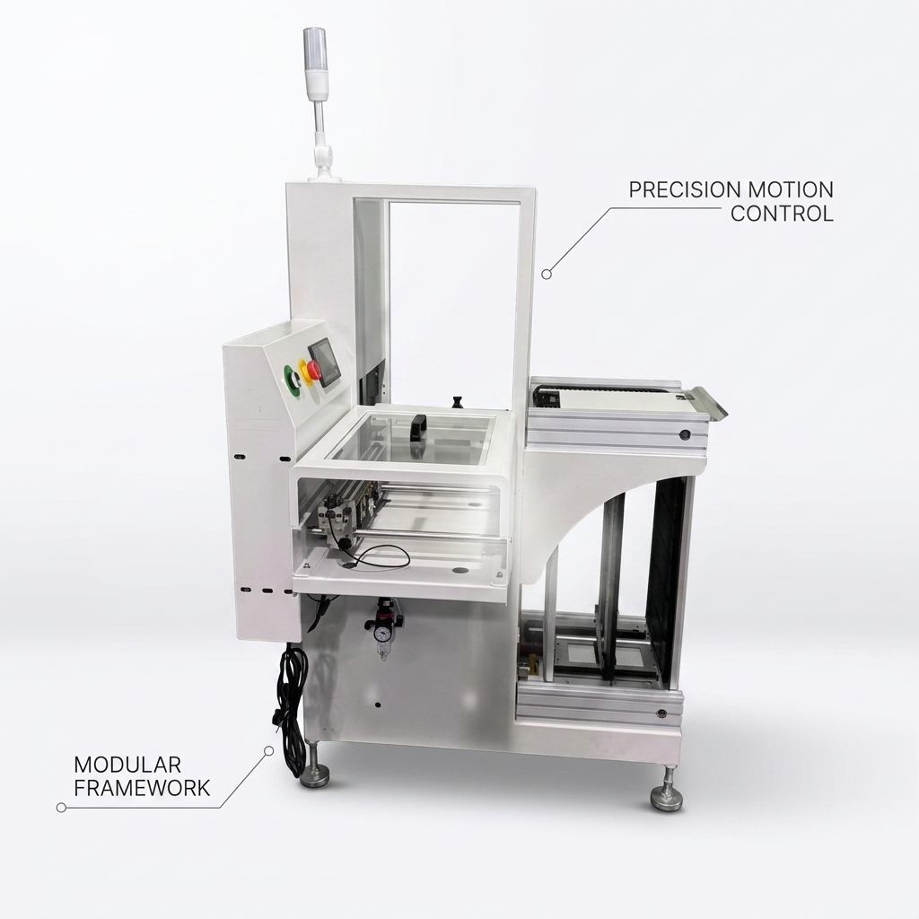 250L Frame-Type Automatic PCB Loading Machine with 50-250mm PCB Width, Compact Design, and 900±50mm Conveying Height