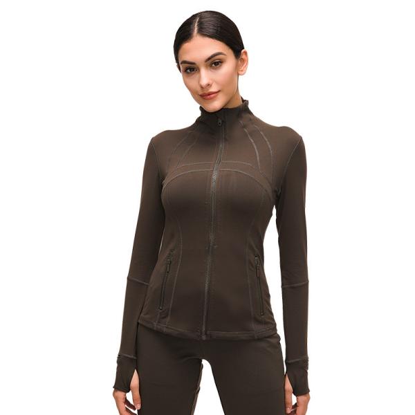 210gsm Digital Printing Gym Running Yoga Womens Sports Jacket With Thumb Holes