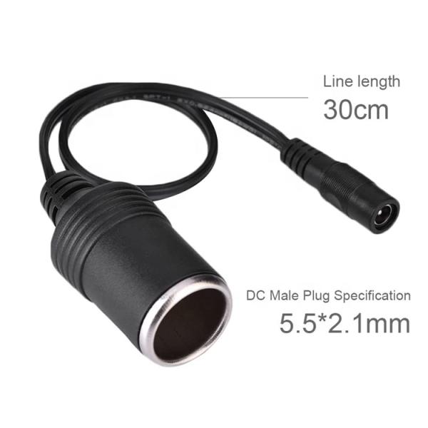 120W 12V 10A Female Car Cigarette Socket to DC 5.5mm x 2.1mm Power Adapter Cable