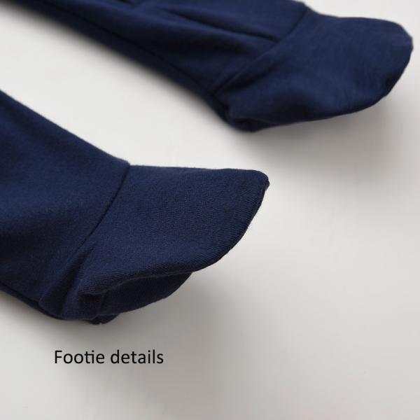 Good Quality Custom 100% Organic Cotton Baby Footie zipper Onesie Jumpsuit Low Price Baby Rompers