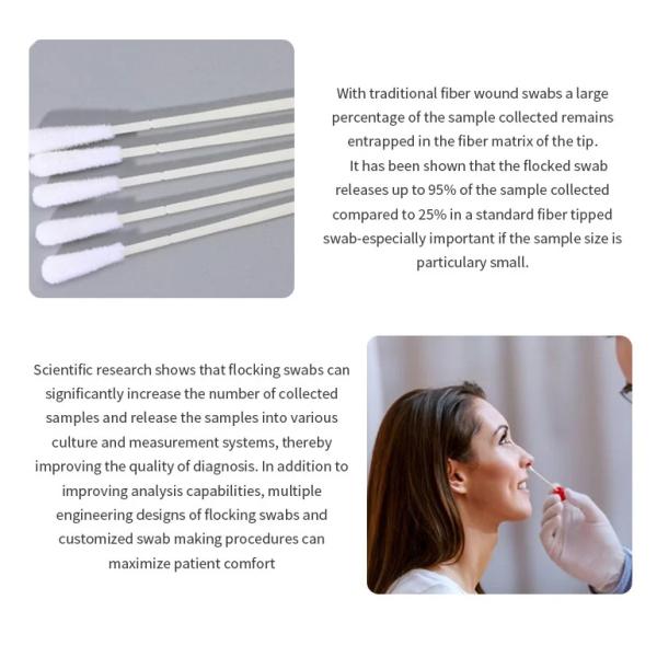 Стерильный носоглоточный носовой нейлон пробирки PA66 собираннсяый с точкой прерывания